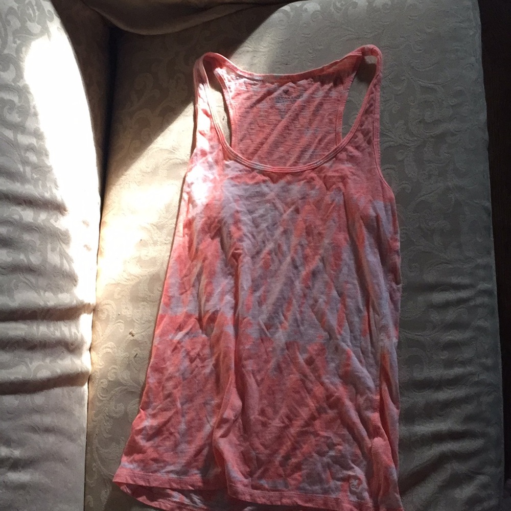 Orange and white tie dye AEO tank top